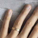 Ripple Water 6MM Hammered Flat Edge Wedding Band
