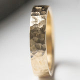Ripple Water 6MM Hammered Flat Edge Wedding Band