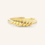 Olive Gold Branch Dome Ring