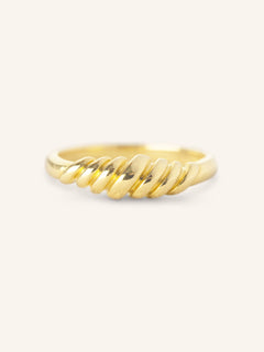 Olive Gold Branch Dome Ring