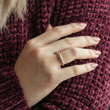 Olive Gold Branch Dome Ring