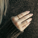 Olive Gold Branch Dome Ring