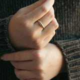 Olive Gold Branch Dome Ring