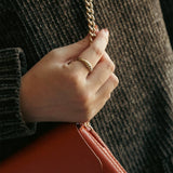 Olive Gold Branch Dome Ring