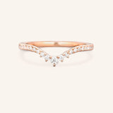 Roads in Paris Diamond Curved Wedding Ring