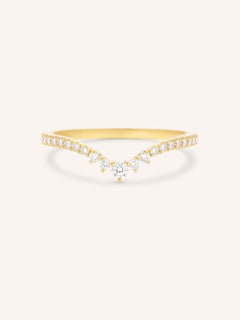 Roads in Paris Diamond Curved Wedding Ring