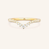 Roads in Paris Diamond Curved Wedding Ring