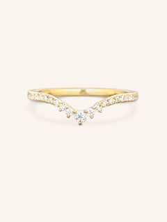 Roads in Paris Diamond Curved Wedding Ring