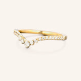 Roads in Paris Diamond Curved Wedding Ring