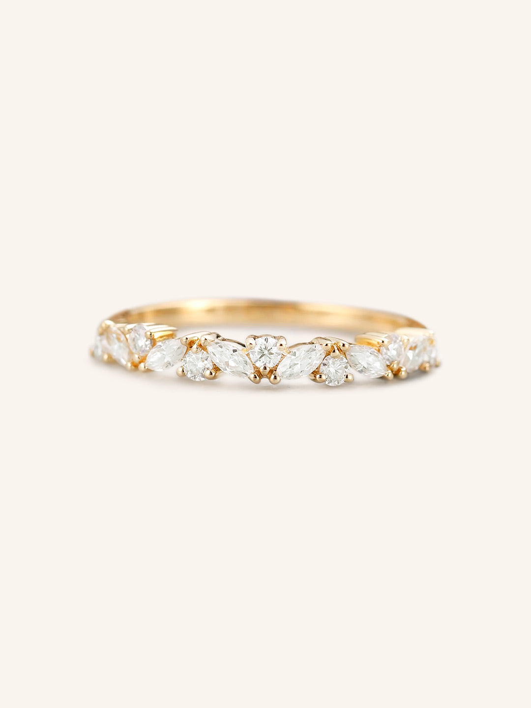 Annalise Marquise Cluster Wedding Band - Main Image