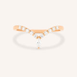 Bias Marquise and Round Chevron Diamond Wedding Band