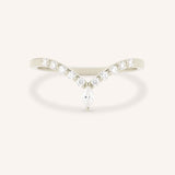 Bias Marquise and Round Chevron Diamond Wedding Band