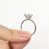 Hidden Halo Emerald Moissanite Engagement Ring