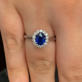 Turning Oak Blue Sapphire Diamond Engagement Ring
