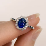Turning Oak Blue Sapphire Diamond Engagement Ring