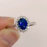 Turning Oak Blue Sapphire Diamond Engagement Ring