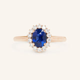 Turning Oak Blue Sapphire Diamond Engagement Ring
