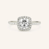 Brocade Halo Cushion Moissanite Engagement Ring
