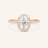 Brocade Oval Halo Moissanite Diamond Engagement Ring