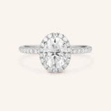 Brocade Oval Halo Moissanite Diamond Engagement Ring