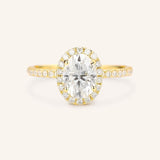 Brocade Oval Halo Moissanite Diamond Engagement Ring