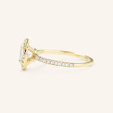 Brocade Oval Halo Moissanite Diamond Engagement Ring