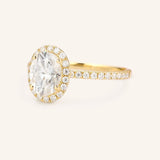 Brocade Oval Halo Moissanite Diamond Engagement Ring
