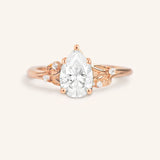 Floral Pear Diamond Engagement Ring