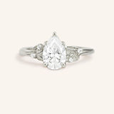 Floral Pear Diamond Engagement Ring