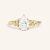 Floral Pear Diamond Engagement Ring