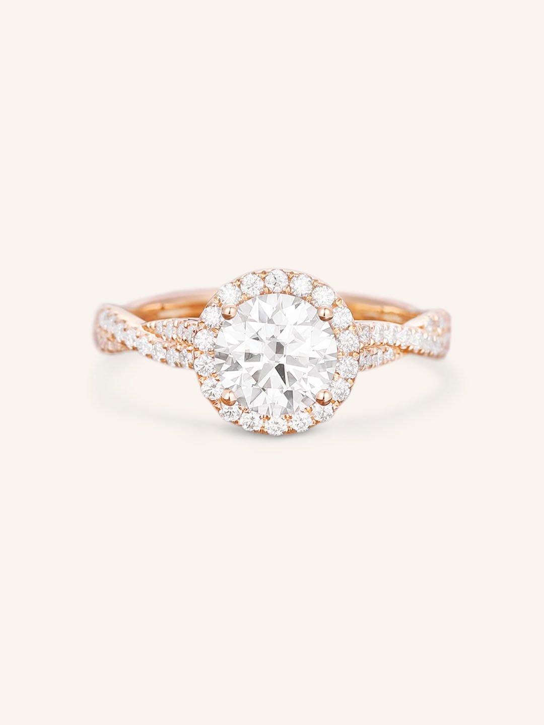 Rare Emotions Halo Moissanite Braided Diamond Engagement Ring