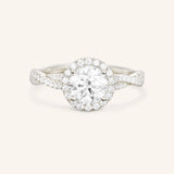 Rare Emotions Halo Moissanite Braided Diamond Engagement Ring