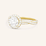 Rare Emotions Halo Moissanite Braided Diamond Engagement Ring