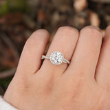 Rare Emotions Halo Moissanite Braided Diamond Engagement Ring