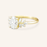 Emme Oval Moissanite Cluster Engagement Ring