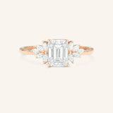 Emme Emerald Cut Diamond Cluster Engagement Ring