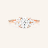 Emme Oval Moissanite Cluster Engagement Ring