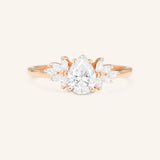 Emme Pear Diamond Cluster Engagement Ring