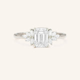 Emme Emerald Cut Diamond Cluster Engagement Ring