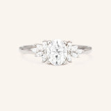 Emme Oval Moissanite Cluster Engagement Ring