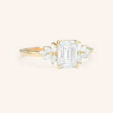 Emme Emerald Cut Diamond Cluster Engagement Ring