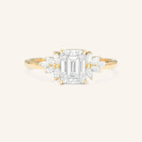 Emme Emerald Cut Diamond Cluster Engagement Ring