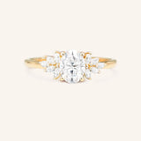 Emme Oval Moissanite Cluster Engagement Ring
