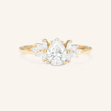 Emme Pear Diamond Cluster Engagement Ring