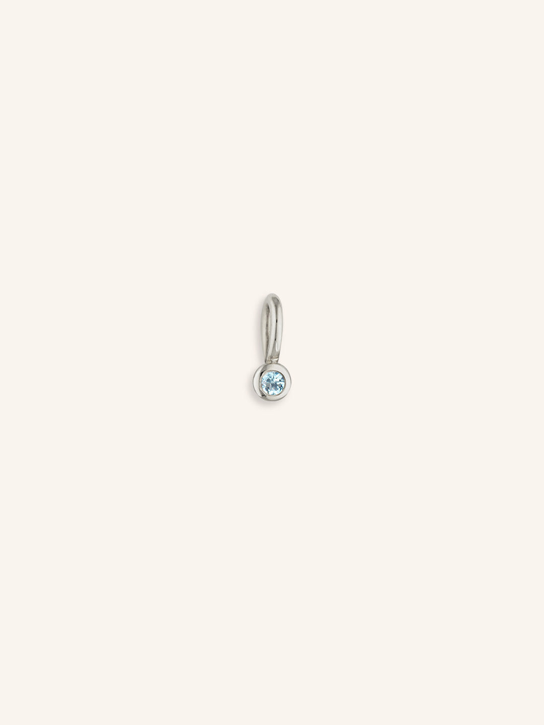 Avia Round Aquamarine Bezel Set Birthstone Charm | March Birthstone