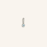 Avia Round Aquamarine Bezel Set Birthstone Charm | March Birthstone