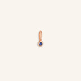 Avia Round Blue Sapphire Bezel Set Birthstone Charm | September Birthstone