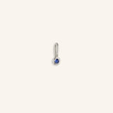 Avia Round Blue Sapphire Bezel Set Birthstone Charm | September Birthstone