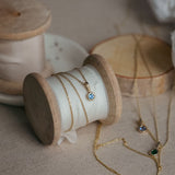 Avia Round Aquamarine Bezel Set Birthstone Charm | March Birthstone