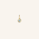 Deco Charm Bezel Set Aquamarine Birthstone | March Birthstone
